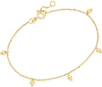 RS Pure by Ross-Simons Italian 14kt Yellow Gold Bead Station Bracelet