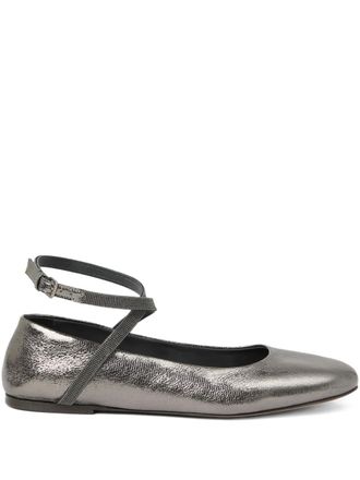 Brunello Cucinelli metallic-effect ballet flats