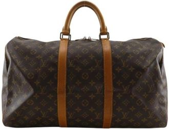 Louis Vuitton Pre-owned Boston Bag - unisex - Vintage Weekendtas - Bruin - ONE Size - Leer - Vintage