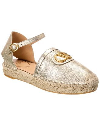 Valentino Dnu Pack Valentino Vlogo Signature Grainy Leather Espadrille
