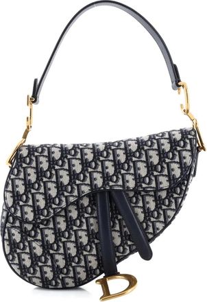 Dior Saddle Handbag Oblique Canvas Medium shoulder bag - Blauw