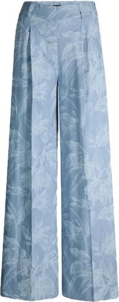 Windsor Dh456Hv Palazzo Broek - Dames - Broeken - Blauw - Maat: M Linnen