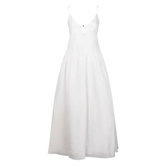 Tory Burch Tory Burch, Maxi Dresses, female, White, Size: S Waisted Linen Dress