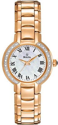Bulova Rose Gold-Tone Diamond Ladies Watch