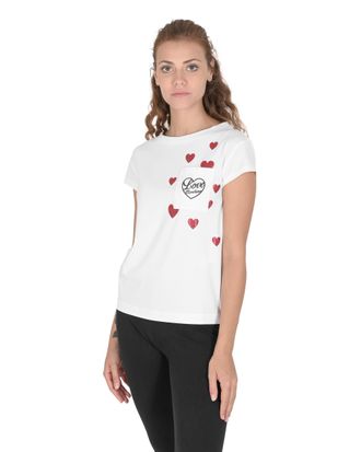 Love Moschino Womens T-Shirt - White Cotton - Size EU 40 (Womens)