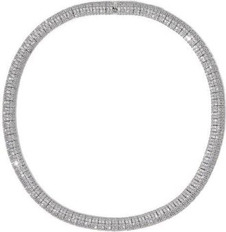 Nadri Crushed Pavé Dome Collar Necklace in Rhodium at Nordstrom