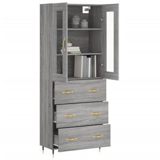 Berkfield Home Highboard Grey Sonoma 69.5x34x180 cm Engineered Wood