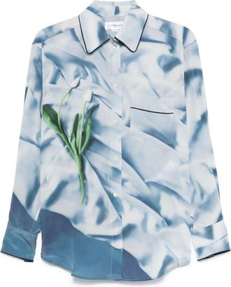 Victoria Beckham Camicia pigiama in raso - Blu
