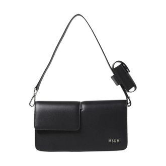 Msgm Shoulder Bags, female, Black, Size: ONE SIZE Structured Leather Shoulder Bag