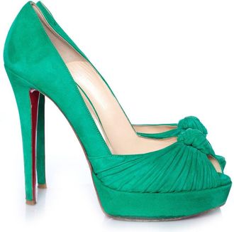 Christian Louboutin Womens Suede Mint Suede Greissimo Pumps. (Authentic Pre- Loved)