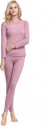 Generic Womens Thermal Underwear Set - Winter Ski Underwear Warm Soft Functional Underwear Thermal Underwear Set Long Thermal Underwear Pyjamas Breathable The