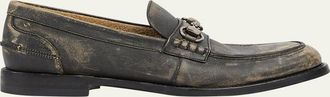 Gucci Mens Terenze Moccasin Leather Horsebit Loafers