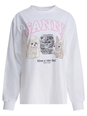 Ganni Animal Print T-Shirt