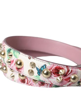 Dolce & Gabbana Floral Calf Leather Shoulder Strap - Pink