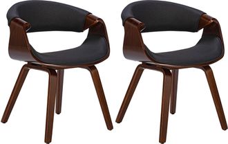 Clp Clp - Set De 2 Sillas De Comedor Foley Nogal/negro Tela