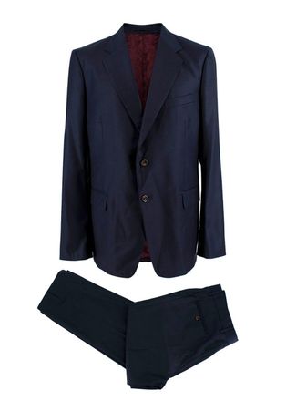 Gucci Navy Wool Blend Single Breasted Suit Size XXL