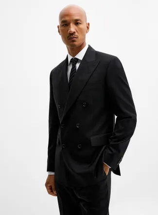 Tiger Of Sweden Mens Ease double-breasted black suit jacket Slim fit
