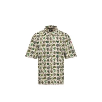 Moncler Moncler Botanical Print Cotton Blend Short Sleeve Shirt, Men, Multicolor, Size: L