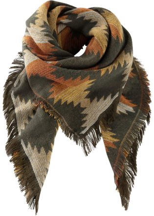 Bonprix Halstuch BONPRIX, Damen, dunkeloliv, ockergold, rostbraun, Obermaterial: 50% Polyacryl, 50% Polyester, Modet&uuml;cher Halstuch, XXL-Form, aus Polyacryl un