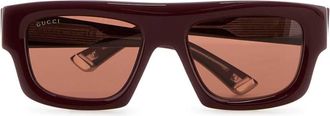 Gucci Mens Burgundy Acetate Sunglasses Burgundybrown Exterior: Occhiali Da Sole