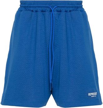 Represent logo-print shorts - men - Polyester - S - Blue