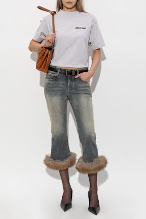 Balenciaga T-shirt With Vintage Effect, Womens, Grey