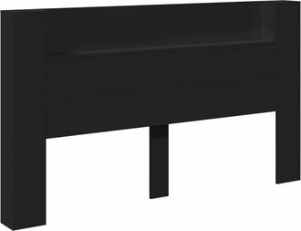 vidaXL Cabecero Negro 180 X 16,5 X 103,5 Cm Madera De Ingenier&iacute;a Vidaxl