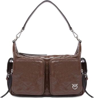 Pinko Rectangular Quilted Leather Shoulder Bag