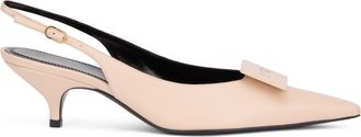 Celine Womens D&eacute;collet&eacute; Kitten Heel Pale Pink Lambskin Leather