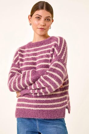 Roman Fluffy Stripe Knit Jumper