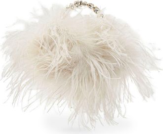 L'Alingi Feather Top Handle Bag in White at Nordstrom