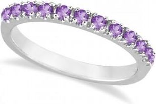 Allurez Amethyst Stackable Band Ring Guard in 14k White Gold (0.38ct)