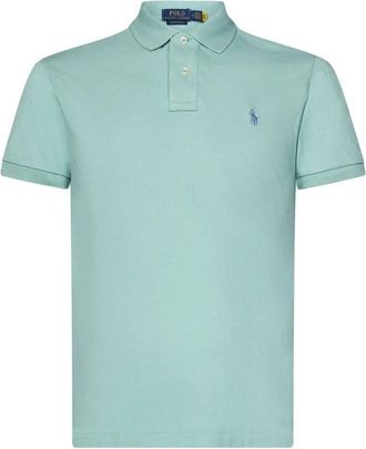 Polo Ralph Lauren Tops, Heren, Groen, M, Katoen, Groene Polo T-shirt met Pony Borduursel