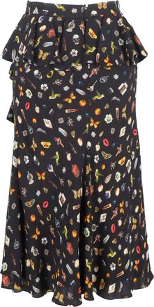 Alexander McQueen Alexander McQueen midi-rok met ruches en print in veelkleurige viscose