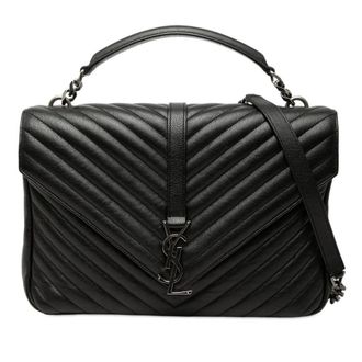 Saint Laurent Pre-owned Saint Laurent Large Chevron Sheepskin Monogram College Satchel Ladies SGP2BVN40Q9V1ZSW
