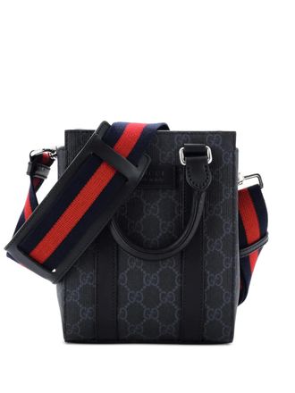 Gucci Convertible Web Open GG Coated Canvas Mini tote bag - Zwart