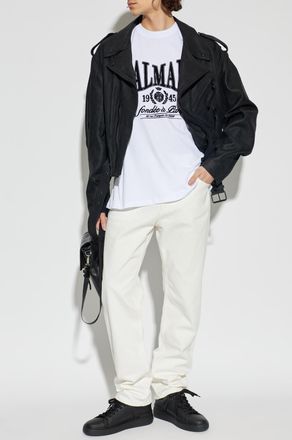 Balmain Leather Jacket, Mens, Black