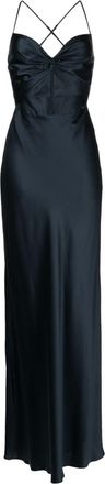Michelle Mason twisted-bodice silk gown - women - Silk - 0 - Blue