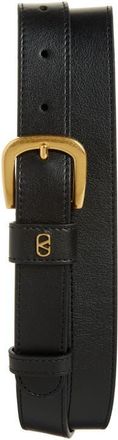 Valentino Garavani VLOGO Leather Belt in Black at Nordstrom, Size 105