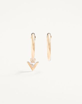 Valentino Garavani Orecchini Cerchio Je Les V In Metallo E Cristallo Donna ORO/CRYSTAL UNI