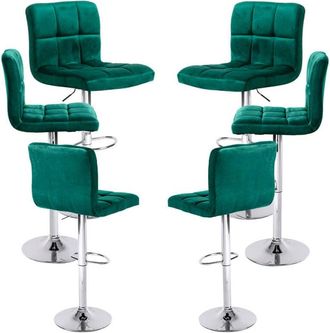 Regalos Miguel Regalos Miguel - Packs Taburetes Cocina - Pack 6 Taburetes Casper Terciopelo - Verde