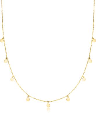 Canaria Canaria Italian 10kt Yellow Gold Mini Disc Station Necklace