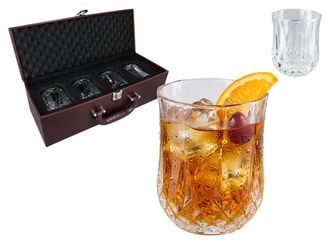 OEM Juego De 4 Vasos De Cristal Para Whisky Y Co&ntilde;ac, Regalo Elegante