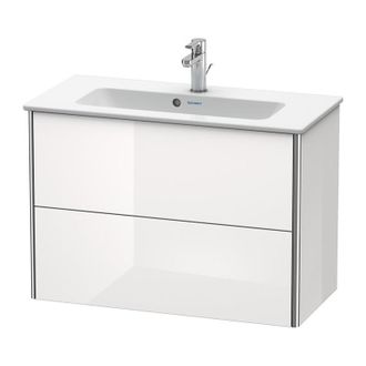Duravit Duravit Xsquare Mueble De Pared Compacto 81,0x38,8 Cm, 2 Cajones, Para Lavabo Me De Starck 234283, Color (frente/cuerpo): Laca Blanca Lila Alto Brillo