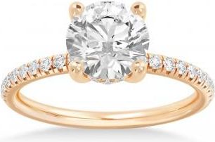 Allurez Diamond Hidden Halo Pave Engagement Ring 14k Rose Gold (0.26ct)