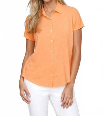 Elliott Lauren Button Front Tee In Creamsicle