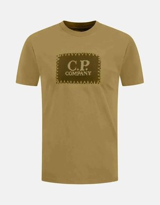 C.P. Company Mens CP COMPANY MENS 30/1 JERSEY LABEL LOGO T-SHIRT CAPERS - Tan - Size: 38