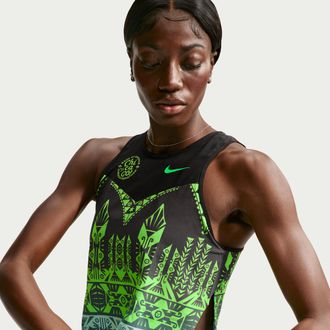 Nike Womens AeroSwift Dri-FIT ADV Cropped Running Tank Top in Black | IO9325-010