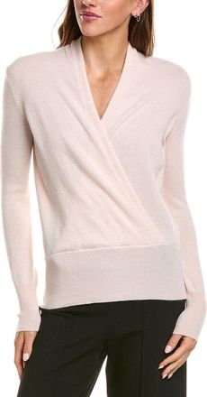 Sofiacashmere Sofiacashmere Modern Faux Wrap 100% Cashmere Sweater