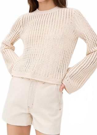 Frame Denim Crochet Bell Sweater In Alabaster